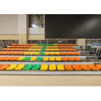 内蒙室外看台座椅生产厂家|河北鑫奥体育器材定制手动伸缩看台