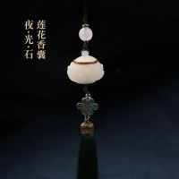 民艾天下古风夜光萤石莲花流苏香囊