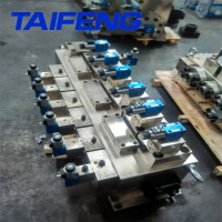 YJM81龙门式液压剪板机油路集成阀组插装阀控制山东泰丰专业生产