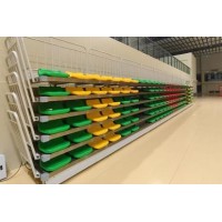 贵阳手动伸缩看台加工厂家@河北鑫奥体育器材制造电动伸缩看台