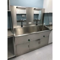 医用304不锈钢洗手池 手术室洁净水池 脚踏式感应洗手台
