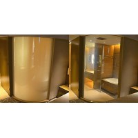 超高透明酒店调光玻璃 5+5弧形电控雾化 定制智能玻璃隔断